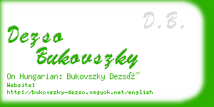 dezso bukovszky business card